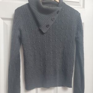 Dark Gray Cable Knit Sweater